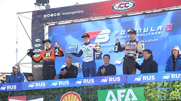 Diego Azar se quedó con la carrera de TC Pista. Evan Weiss se llevó la segunda final de la F3